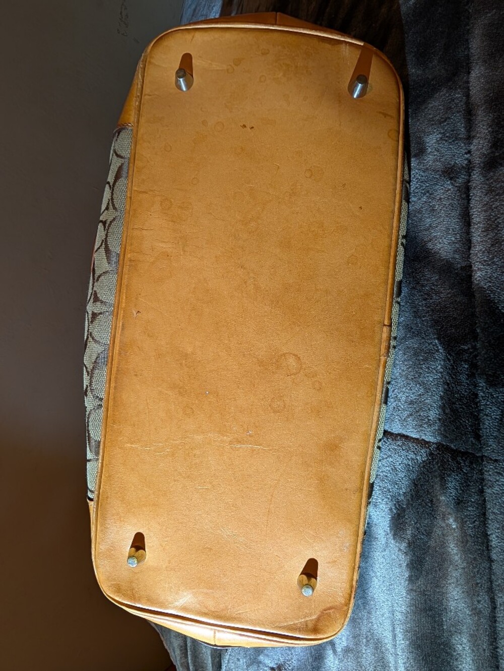 Coach Project 1992 Signature Canvas Tote in Brown and Tan Leather Trim As Is - Picture 4 of 16